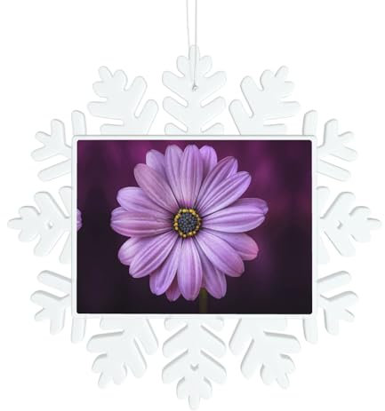 Lila Chrysanthemen-Druck Ornament für Weihnachtsbaum-Dekoration mit Bild im Inneren, Projektionsanhänger, neue Heimdekoration für Weihnachten, Party, Gedenkgeschenke für Familie