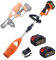 CHANGEMOORE Soffiatore a Batteria, Soffiatore Elettrico Portatile Senza Fili 21V Piegehevole con Motore Brushless per la Pulizia di Foglie, Polvere e Patio - 2 Batterie da 3.0 Ah Incluse arancione