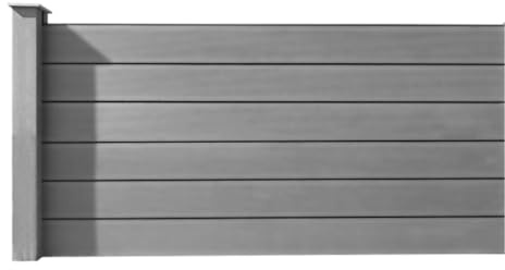 HORI Sichtschutzzaun Komplettset WPC Zaun Robuster Windschutz Moderner Gartenzaun Design Ideal für Garten & Terrasse Einfach zu Montieren - zum Einbetonieren - Grau