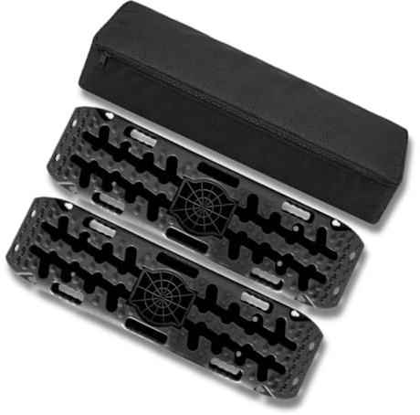 Juego de 2 Planchas de Desatasco 10T Con base para gato jack, Bolsa y soportes para baca incluidos. Offroad 4x4 - Barro, Arena, Nieve o modo pala para despejar camino. 106x31x7cm 10 Toneladas