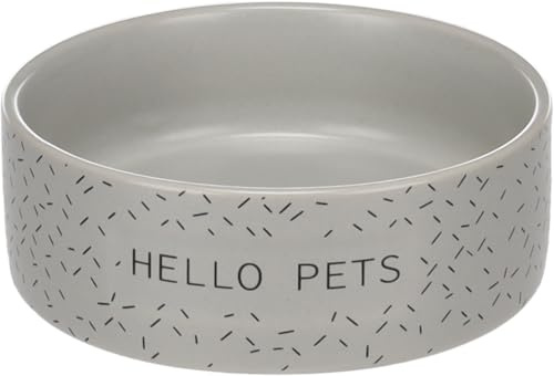Hundenapf Keramik – hundenapf kleine Hunde – 330ml – spülmaschinengeeignet – rund grau – Flamingo Lada
