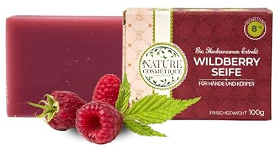 Nature Cosmétique® Feste Seife Wildberry – für Hände & Körper – Handgemachte Naturseife – Feuchtigkeitsspendend & Hautpflegend – Vegan, Palmölfrei – Made in DE