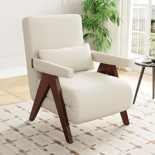 Sillón convertible 3 en 1 con función de dormir, sofá cama convertible, sillón plegable acolchado, sillón reclinable, silla de salón, cama individual, para salón, dormitorio, oficina (beige+marrón, 64