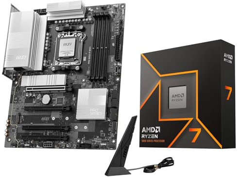 Micro Center AMD Ryzen 7 9700X CPU Processor with MSI PRO B850-P WiFi Motherboard (ATX, AM5, DDR5, PCIe 5.0, M.2 Gen5, Wi-Fi 7, 5G LAN)