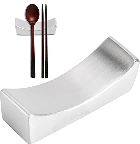 Porta Palillos con Revestimiento Antiadherente, Soportes de Palillos Acero Inoxidable, Reutilizable para Cuchara Tenedor Cuchillo Soporte