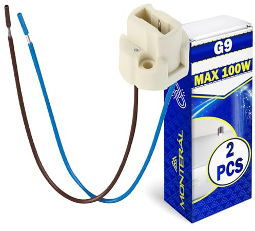 2 Piezas Casquillo G9 220-240V 50-60Hz para Bombillas Max 100W - Color Blanco - Garantía de 10 Años - MONTERAL