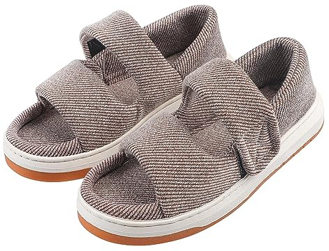 ITODA Pantofole da donna per diabetici, vestibilità larga, pantofole gonfie, punta aperta, comode, per anziani, antiscivolo, pantofole per gravidanza, traspiranti, per edema, scarpe diabetiche