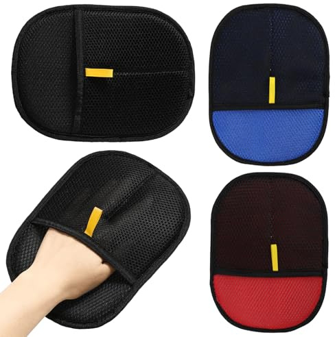 Tierhaarentferner Handschuh 23cm,3 Stück Fellmagnet Katzenhaarentferner für Hunde und Katzen,doppelseitiger Haarentfernungshandschuh mit Antistatik Funktion,wiederverwendbare Fellpflege Handschuhe