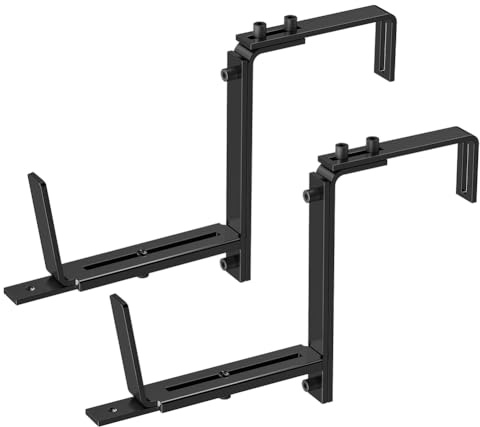 Qusedwey 2 Soportes Ajustables para Maceteros (6 A 12,5 Pulgadas) para Soportes para Jardineras, Jardineras para Ventanas, para Jardineras, Pared