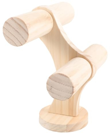ifundom Soporte para Exhibición de Pulseras y Coleteros de Madera Color Caqui 2 Niveles Adecuado para Escritorio y Presentación de Fotos