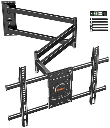 WHYFONE Supporto TV Parete con Braccio Extra Lungo 1016mm per Schermi LCD/LED/OLED da 37-75 Pollici, Staffa TV Girevole Inclinabile ed Estendibile, Braccio TVs ad Angolo VESA 600x400mm fino a 45kg