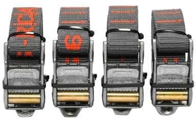 Rollercam 1.0 Cam Buckle Tie Down Straps - Signature Roller Technology - Ideal for Overlanding, Rafting, and Outdoors - Secure Straps for Gear and Cargo - 4 Pack (Straight End, 12 Foot)