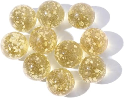 Ssmmam Goldmurmeln für Glaskugel, leuchtet im Dunkeln, für Marmorspiele, DIY und Heimdekoration, Würfel und Spiele, 12 mm, 10 Stück