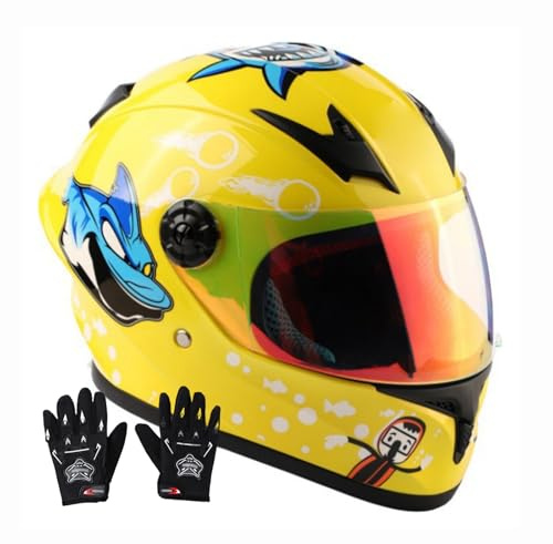 Barn Motocross Integralhjälm ECE-Godkänd Barn Dirt Bike ATV Gokart Hjälmar Scooter Hjälm Motorcykel Barnhjälmar Motorcykel 3-12 År 15,L/(51~52cm)