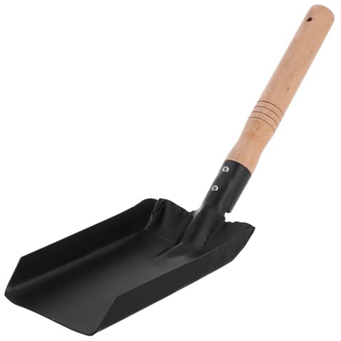 AKOOSY Pala da Giardino Compatta in Ferro Manico in Legno Antiscivolo Piccola Vanga Multifunzione per Giardinaggio e Pulizia Domestica Attrezzo da Giardino Leggero e Resistente