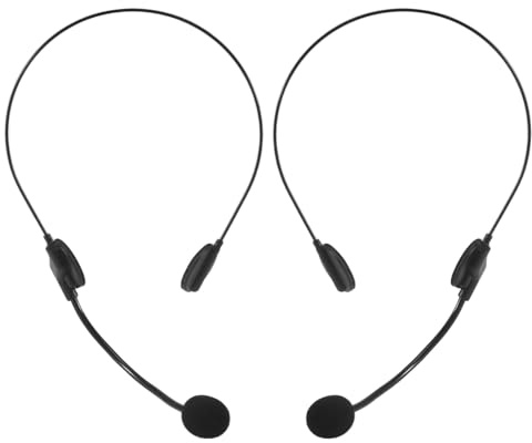 Ksrnsne Cosplay Costume Headphones Accessories Fake Rock Star Singer Microphone Headphones for Halloween Party Up Props 2PCS Plastic