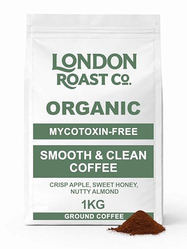 London Roast Co. Ground Coffee 1kg – Smooth & Clean Coffee – Lab Tested Mycotoxin & Mold Free – 100% Arabica Medium Roast – Chemical Free Healthy Coffee – Best for Cafetière & Filter