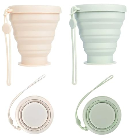 KEPYATI 180 Ml Vasos Plegables De Silicona - Sin Bpa, Con Tapa Hermética, Reutilizables Para Picnic, Camping, Senderismo
