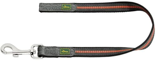 Hunter Visby Super Grip griffiger Kurzführer für Hunde, schwimmfähig und reflektierend, orange, 20/50