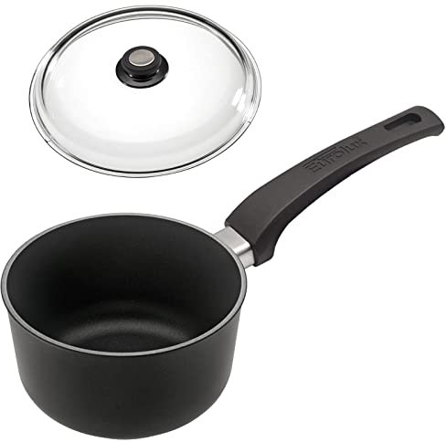 Eurolux Guss-Stiel-Topf Ø 16 cm Induktion Set mit Deckel - kleiner induktiver Universal-Milchtopf Aluguss mit Antihaft-Beschichtung - Made in Germany