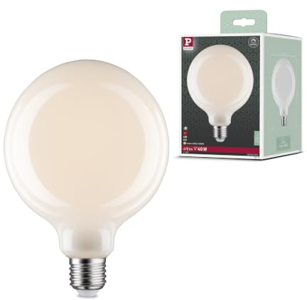Paulmann 28626 LED Lampe Filament G125 6W Klassik Leuchtmittel dimmbar Opal 2700K Warmweiß E27