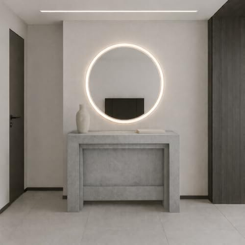 VE.CA - Tavolo Allungabile Karen, Made in Italy - Console Allungabile fino a 3 Metri, 14 Posti - Salvaspazio con Porta Prolunghe, Arredo Moderno da Sala da Pranzo (Cemento, TAVOLO)