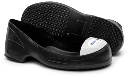 Oshatoes ARC Unisex Steel Toe Shoe Covers – Chemical Resistant Natural Rubber Safety Overshoes in Color Coded Sizing, White, Small Men's Shoe Size 6-7 / Women's Shoe Size 8-9