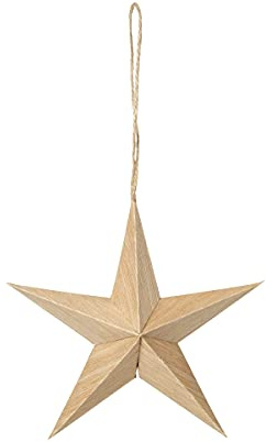 Broste Copenhagen Venice Sternhänger Holz Natural 15 cm