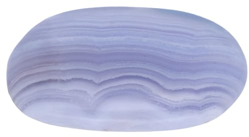 Chalcedon blau Scheibenstein 3-5 cm Handschmeichler Edelstein Heilstein | Inkl. Edelsteinkarte | Flach & poliert – für die Hosentasche | Ideal als Geschenk