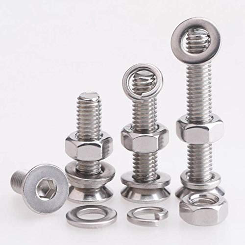 M8M10M12 Edelstahl 304 Senkkopf Hohlkopf Schraube Mutter Dichtung Feder Pad Set 5 Stück 25 mm M12