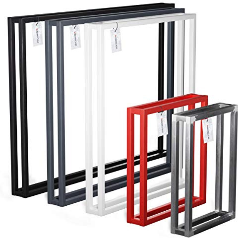 HOLZBRINK Tischbeine für Schreibtisch, Esstisch, Küchentisch, Tischgestell 60x72 cm, Grau, 1 Stück, HLT-18-L-CC-7016