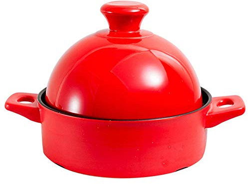 Sywlwxkq Olla Tagine, Olla para estofado con cerámica, Olla Multifuncional Resistente a Altas temperaturas para Cocina casera o Restaurante, Olla de Olla para Sopa de cazuela, Horno de cocc