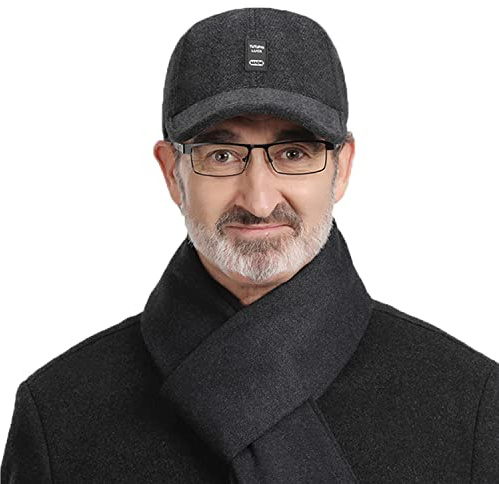 CLAPE Winter Baseball Cap mit Ohrenklappen Winddicht Warm Wintermütze | Verstellbar,Gebogene Krempe,Unisex Baseballkappe für Herren,Damen,kaltes Wetter,Outdoor,Freizeit