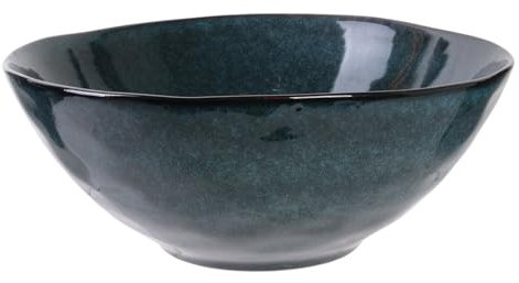 Home deco Factory - Ka3759 - Saladier 3 L D28 cm H11 cm Au Gres Du Temps Bleu Art de La Table Service Saladier Coupelle Verre Gres Porceaine Ceramique