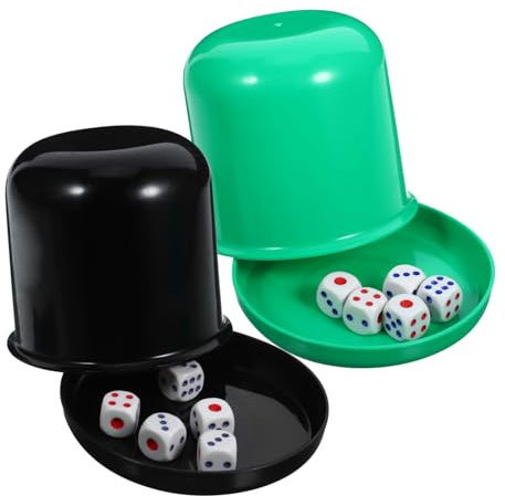 VANZACK 5stücke Würfelspielbecher mit Robustem Abs-Material Würfeln für Craps und Backgammon Ergonomisches Design für Gemütliche Familienabende und Partys Zufällige Farbe
