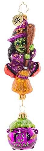 Christopher Radko Hand-Crafted European Glass Halloween Christmas Tree Decorative Ornament, Witchy Woman