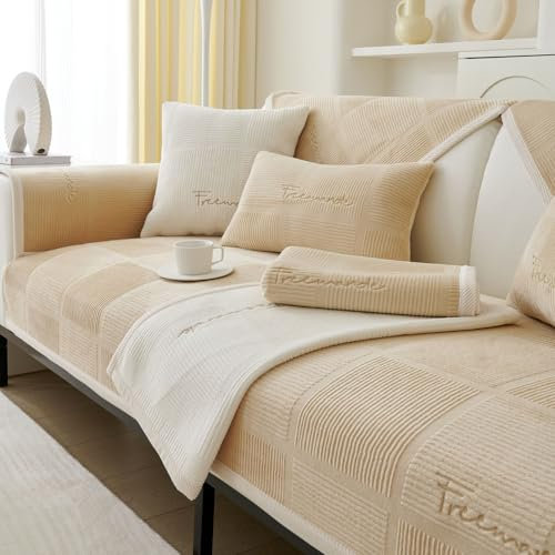 WYJHNLBEDC Sofa/Couch überzug/überwurf, Warmer Super Weicher Fleecedecke Sofabezug für L Form/U Form/Ecksofa 3/2/1 Sitzer, Sofaschutz Hund Kratzschutz Katze 70x70cm
