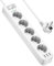 JSVER Regleta Enchufes USB, Proteccion Sobretension con 5 Toma(4000W) de Corriente y 3 USB Puertos Estación de Carga Inteligente Tomas Alargadora con Cable 1,8m para Viajes en Casa-Blanco