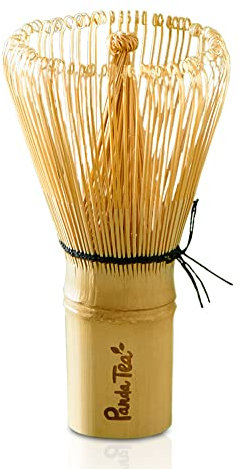 Panda Tea Frusta Matcha In Bambù | Un Accessorio Matcha IDeal Per Preparare Il Matcha | La tradizionale Frusta Giapponese Di Bambù Chasen Contiene 100 Gambi