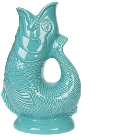 Gurgly Jarra icónica Aqua Glug grande 28 cm 1,4 L - Jarra para peces decorativa, jarra decorativa, jarra