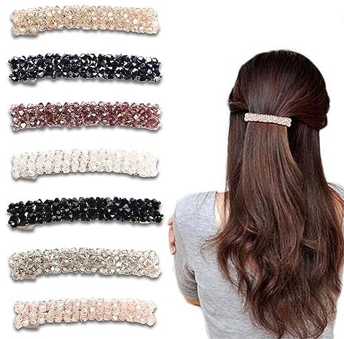 Fermagli Capelli Crystal, 7 Pezzi Forcine per Capelli Fermagli a Molla Strass Donna Crystal Cristallo Mollette Capelli Eleganti Rettangolare Adatto per Ragazze e Donna