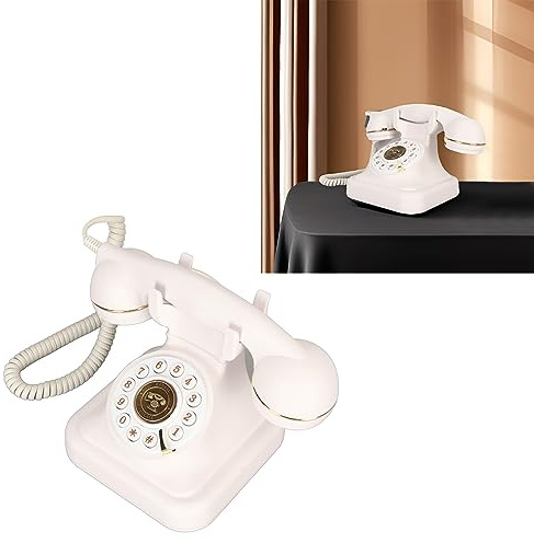 Téléphone Fixe Rétro Téléphone Vintage Téléphone Antique Téléphone Fixe à Gros Boutons à L'Ancienne Téléphones Filaires Rotatifs pour la Décoration Intérieure Bureau