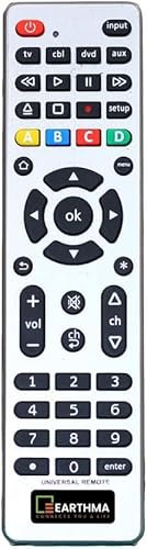 Earthma Telecomando universale per Samsung, LG, Sony, Roku, Apple TV, TCL, Panasonic, Smart TV, lettori streaming, Blu-ray, DVD, ecc. Telecomando universale tutto in uno (funziona su 4 dispositivi