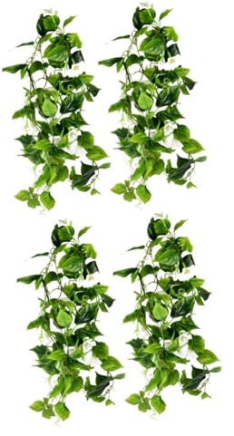 MAGICLULU 4pcs Artificial Vines Morning Glory Hanging Silk Plants Garland Outdoor Wedding Decor