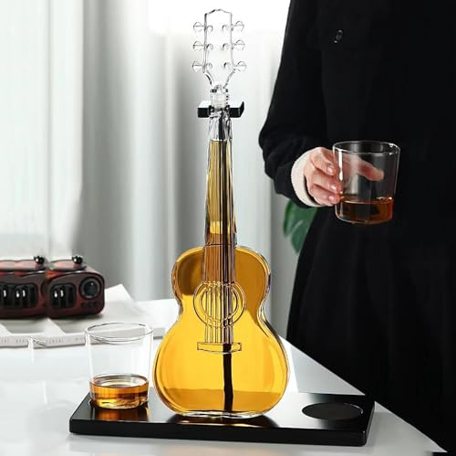 Ensemble de carafe à whisky personnalisé de 1000 ml, carafe créative for guitare/violon avec bouchon, distributeur de whisky, anniversaire, coffret cadeau (Color : B)