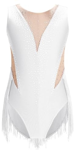 Yruioon Mädchen Turnanzug Glitzer Gymnastikanzug Ärmellos Ballettanzug Eiskunstlauf Body Overall Gymnastik Leotard Wettbewerb Tanzkostüm