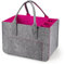 Eurhomewit Bolsa Compra de Fieltro con Compartimentos, 30 L Bolsa de Fieltro Plegable, Bolsa para Botellas de Vino/Bolsa para Leña/Cesto para Ropa/Cesto para Juguetes (Magenta/1 Pieza)