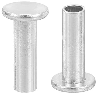 QUARKZMAN 50 Stück Halbhohlnieten 6mm x 20mm Aluminium Silber | Flachkopf Halbhohle Nieten, Für Industrie Haushaltsreparatur Befestigung