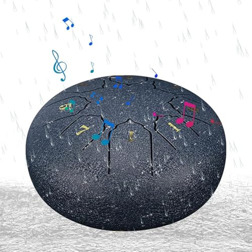 Regentrommel Für Den Garten, 6-Zoll-8-Noten-Handtrommel, Stahlzungentrommel-Regenglocke, Geeignet Für Musikunterricht, Yoga, Schaffung Eines Zen-Zustands, Spirituelle Heilung, Begleitkonzerte Usw