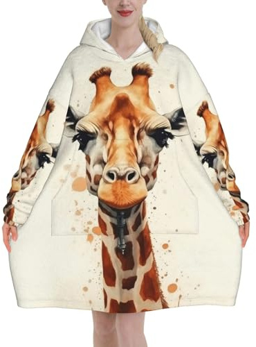 Clever Giraffe- Super Soft Wearable Blanket Hoodie For Men And Women - Warm, Fashionable, Cozy Flannel Hooded Sweatshirt - Oversized, Loose Hoodie Blankets With Pocket For Ultimate Comfort